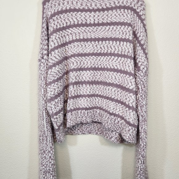 Xhilaration Purple Stripe Cropped Fit LS Sweater 2XL - Picture 5 of 8
